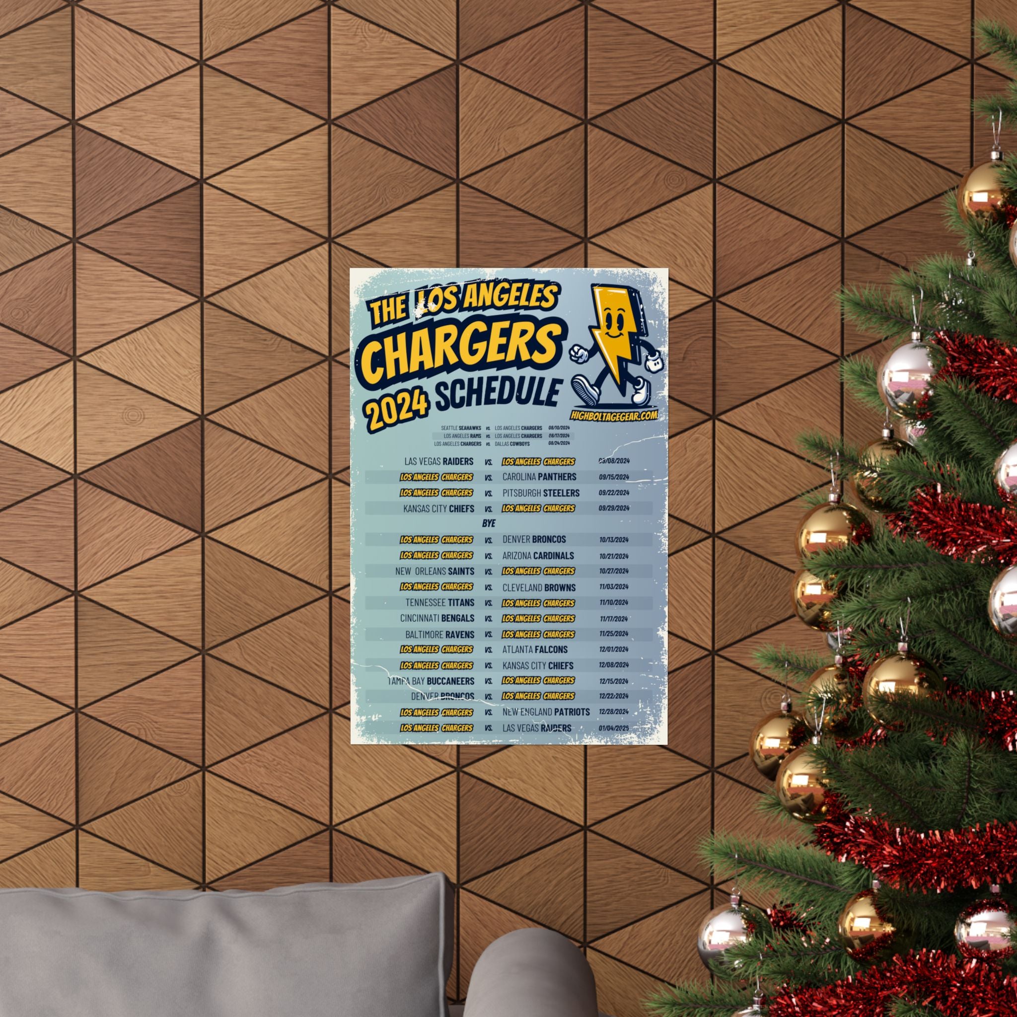 2024 Los Angeles Chargers Schedule Poster