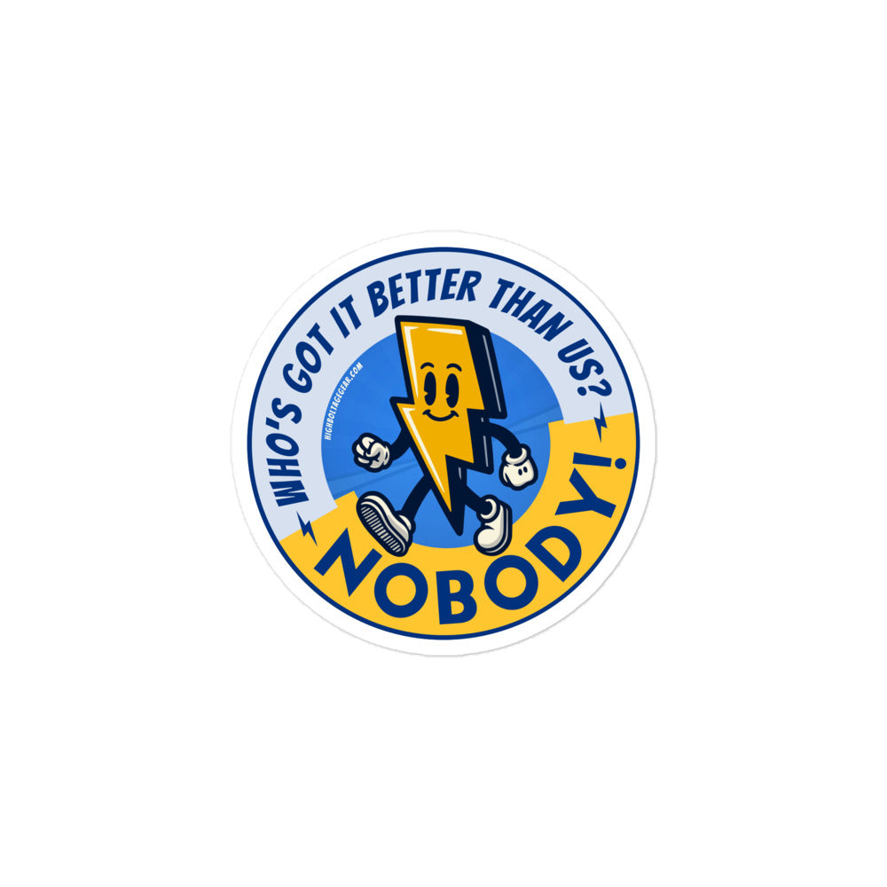 Bolt Up Billie Who's Got It Better Than Us? Sticker - Round