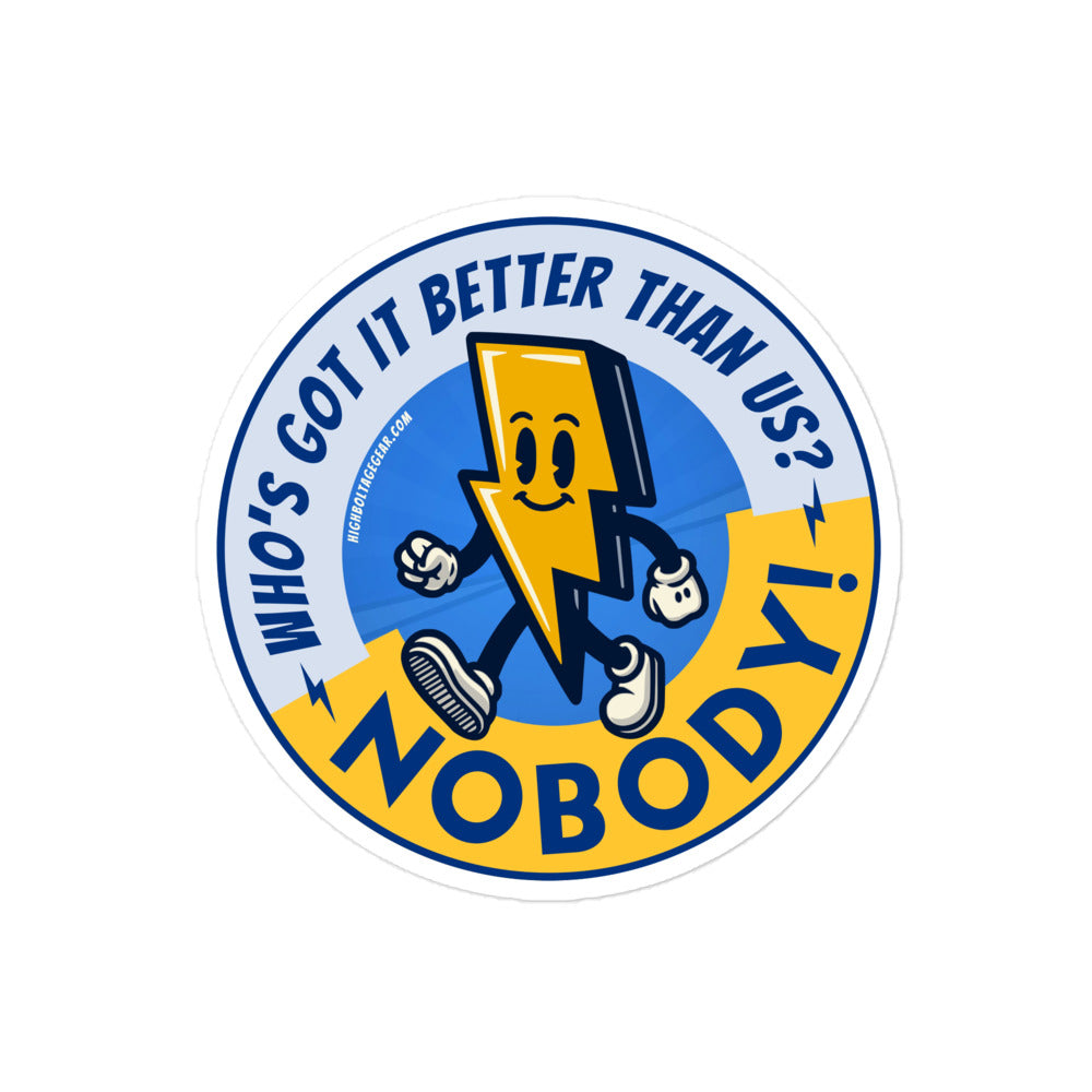 Bolt Up Billie Who's Got It Better Than Us? Sticker - Round