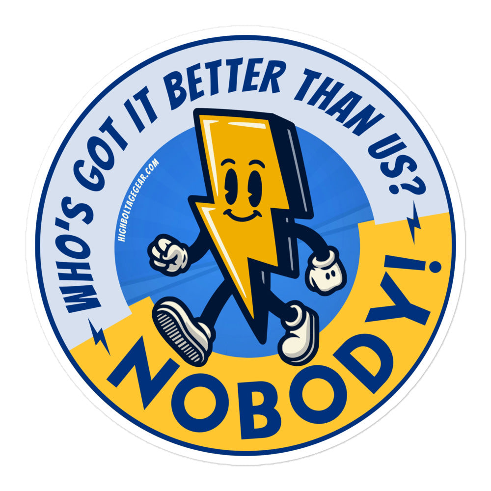 Bolt Up Billie Who's Got It Better Than Us? Sticker - Round