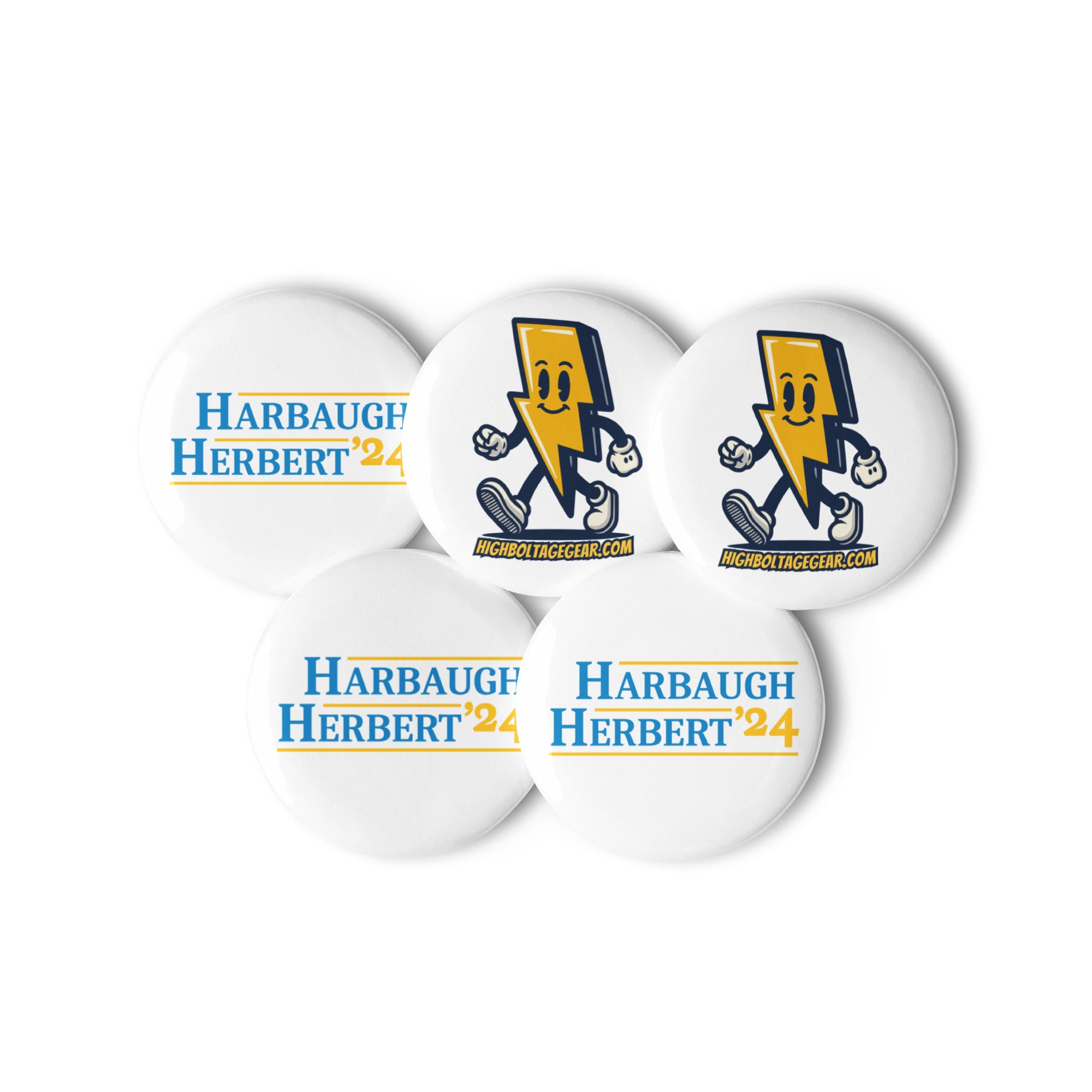 2024 Campaign Set of 5 Buttons with Bolt Up Billie