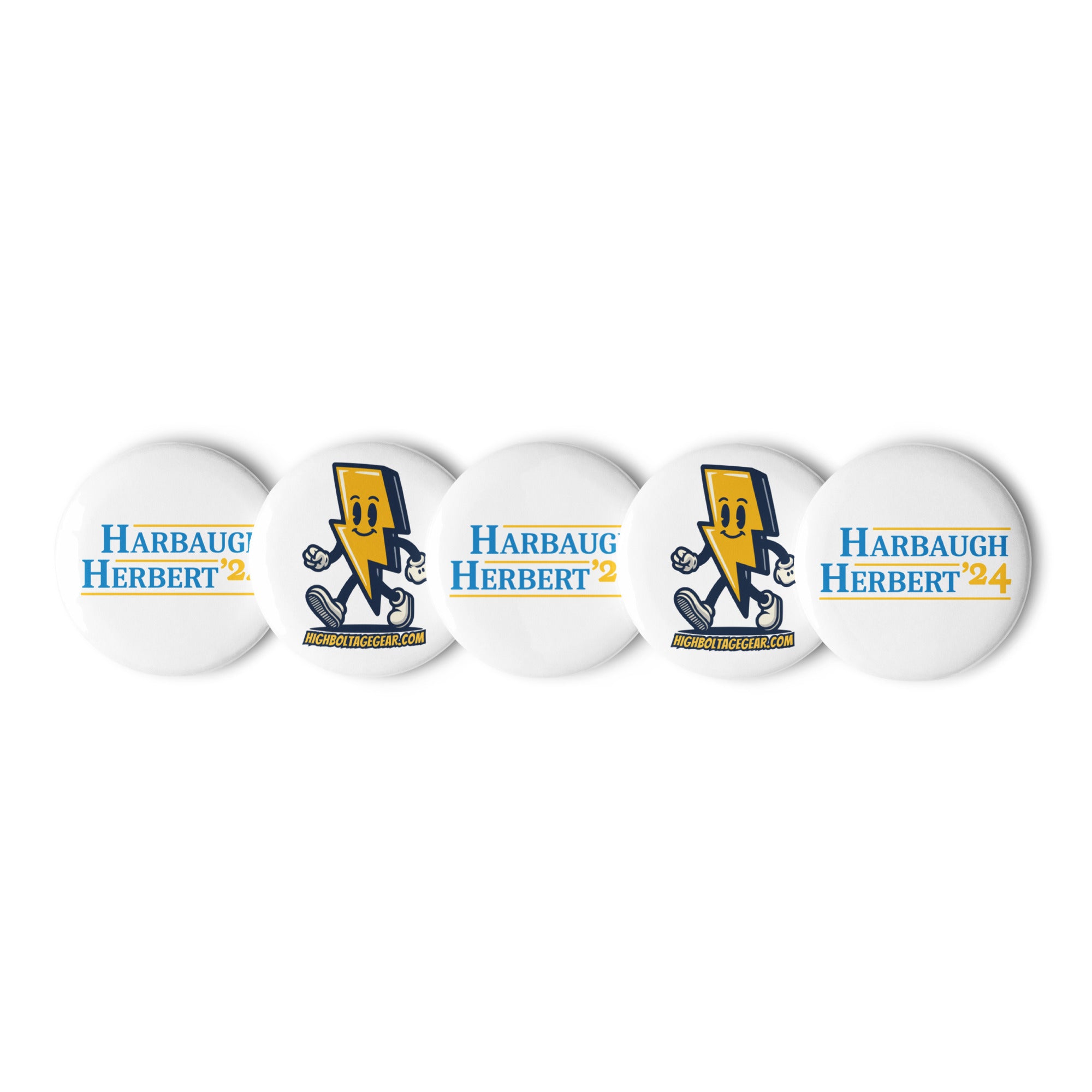 2024 Campaign Set of 5 Buttons with Bolt Up Billie