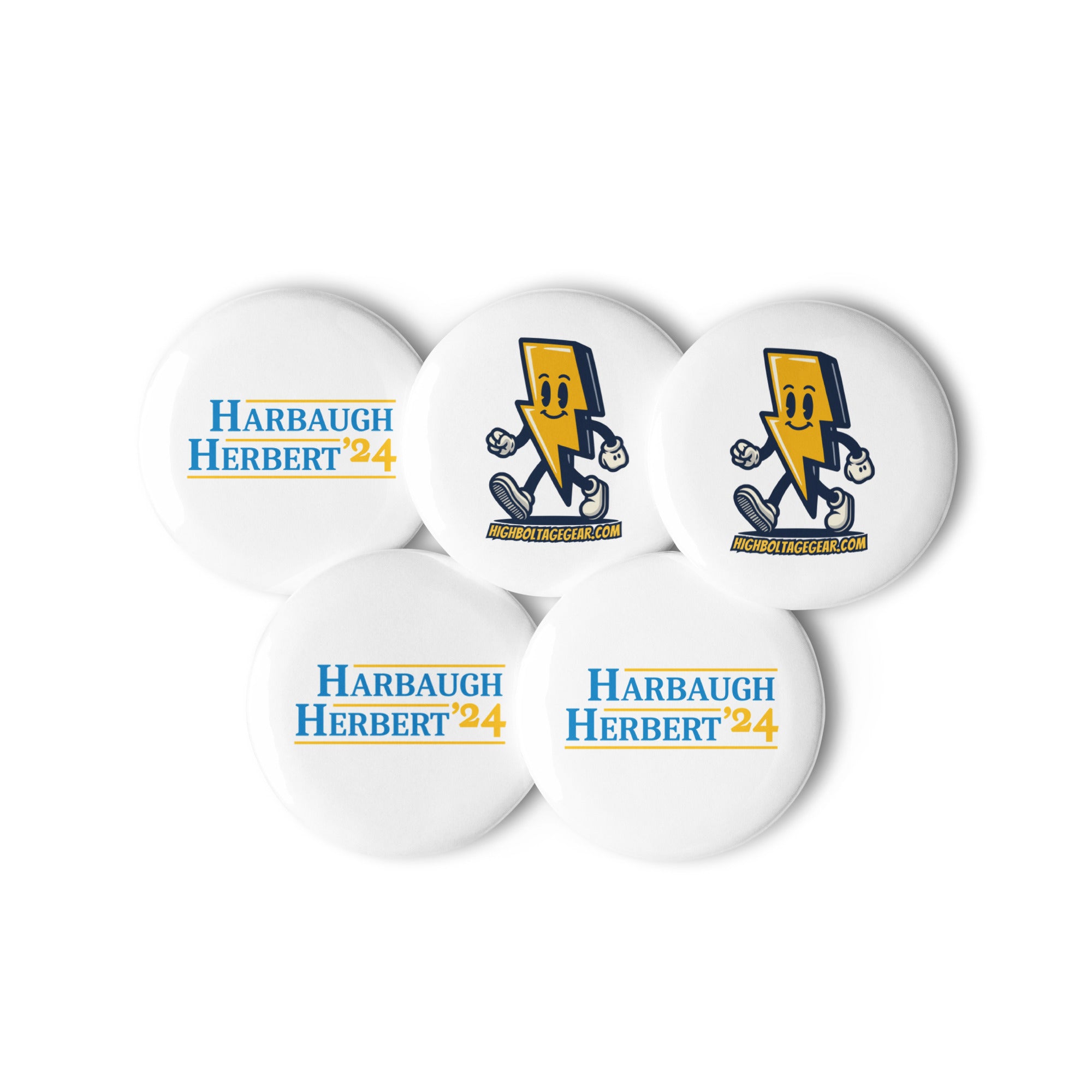 2024 Campaign Set of 5 Buttons with Bolt Up Billie