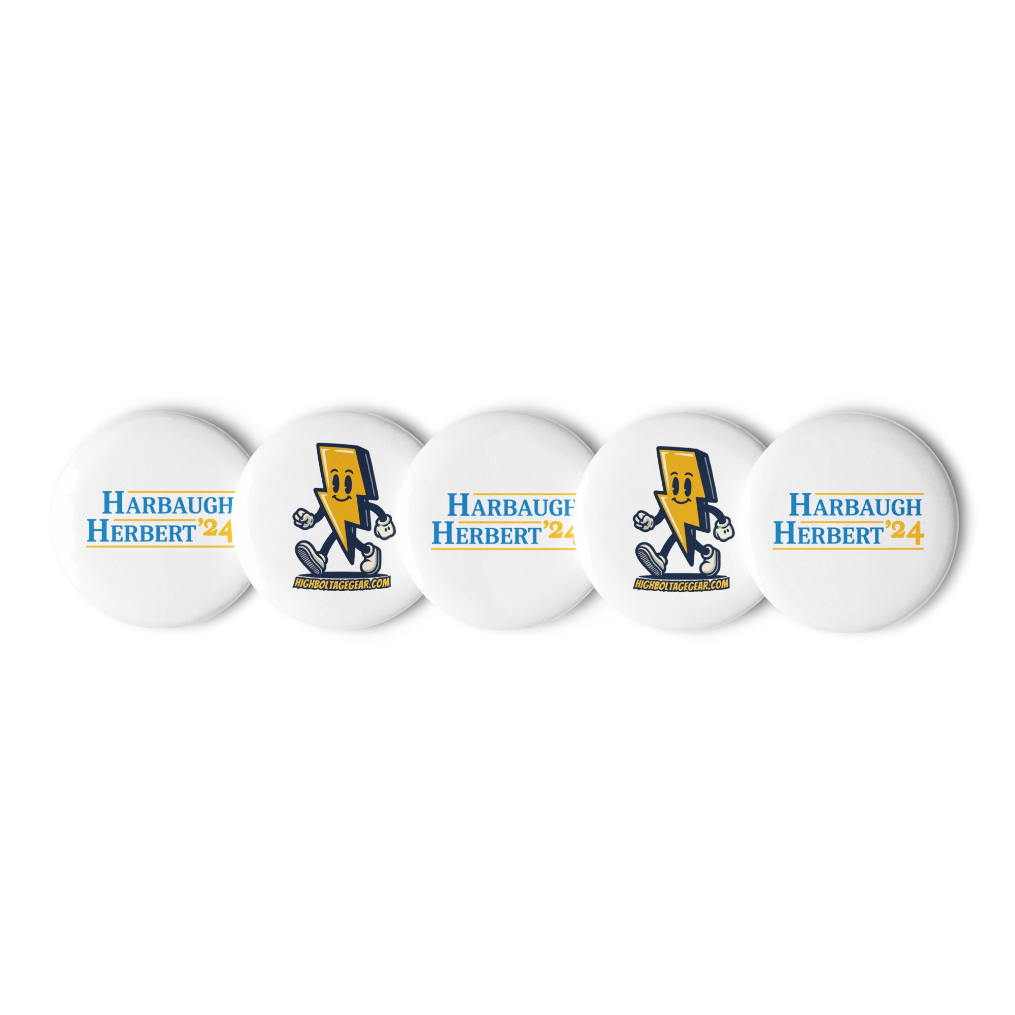 2024 Campaign Set of 5 Buttons with Bolt Up Billie